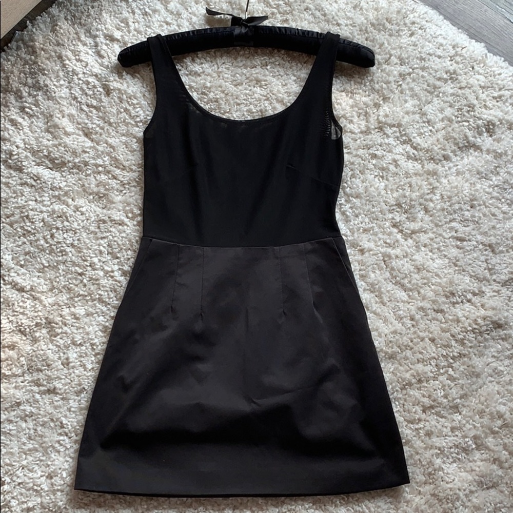 YESWOMEN sheer top black mini dress